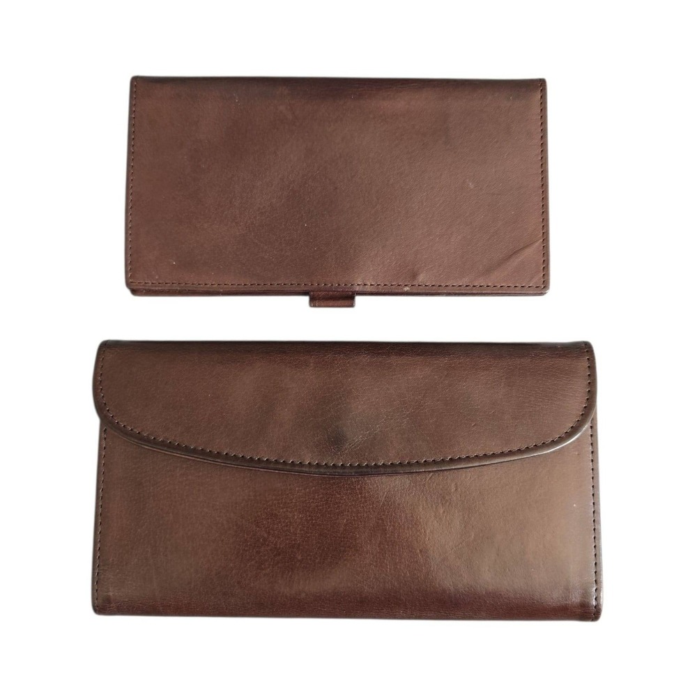 Vintage Coach Mahogany Water Buffalo Leather Combination Tri-fold Wallet 4730